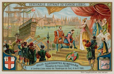 La réception de Francis Drake à Londres en provenance d